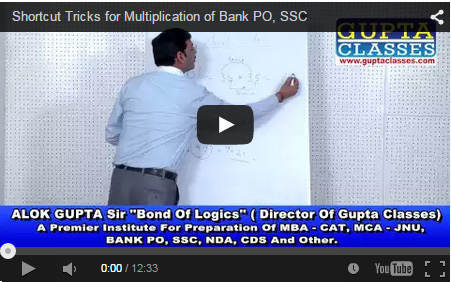 Short Tricks of Multiplication for Bank Po/SSC/MBA CAT.